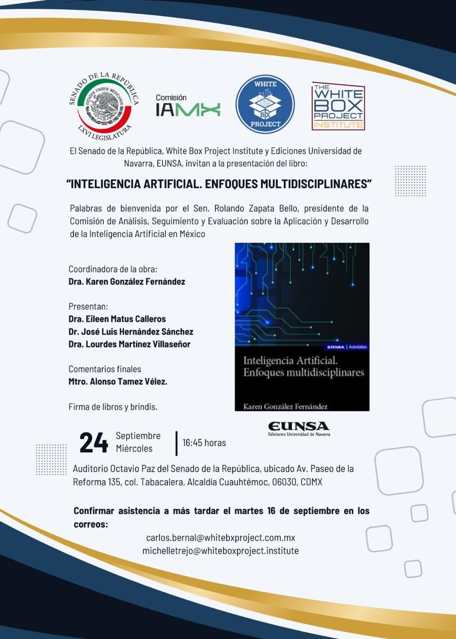Presentarán en el Senado libro sobre inteligencia artificial con enfoque multidisciplinario