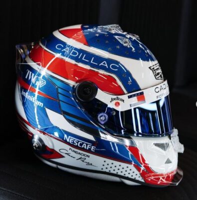 Sergio "Checo" Pérez estrena casco conmemorativo por los 250 años de EEUU