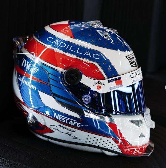 Sergio "Checo" Pérez estrena casco conmemorativo por los 250 años de EEUU